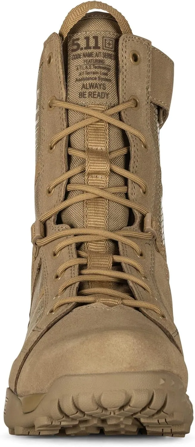 5.11 Tactical Men's 8-Inch Boots with Side Zipper, All Terrain A/T ARID Boot, Coyote Brown, Style 12438ABR