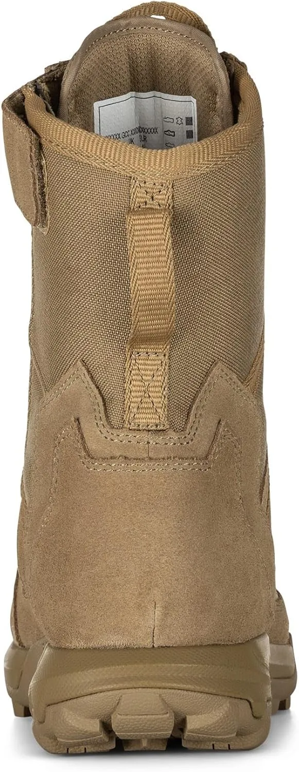 5.11 Tactical Men's 8-Inch Boots with Side Zipper, All Terrain A/T ARID Boot, Coyote Brown, Style 12438ABR