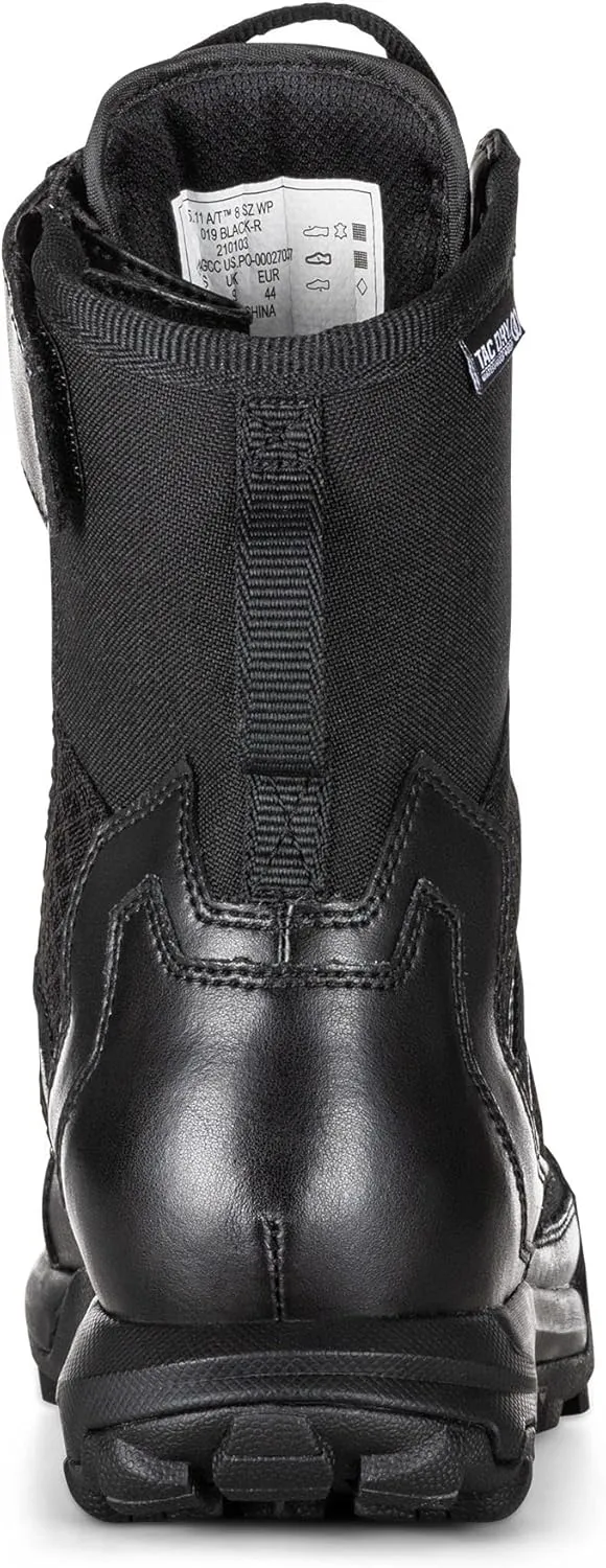 5.11 Tactical Men's A/T Waterproof Boots, 8", Full Side Zipper, All Terrain, Black, Style 12444ABR