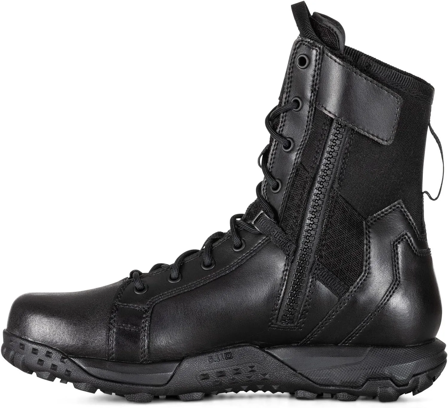 5.11 Tactical Men's A/T Waterproof Boots, 8", Full Side Zipper, All Terrain, Black, Style 12444ABR