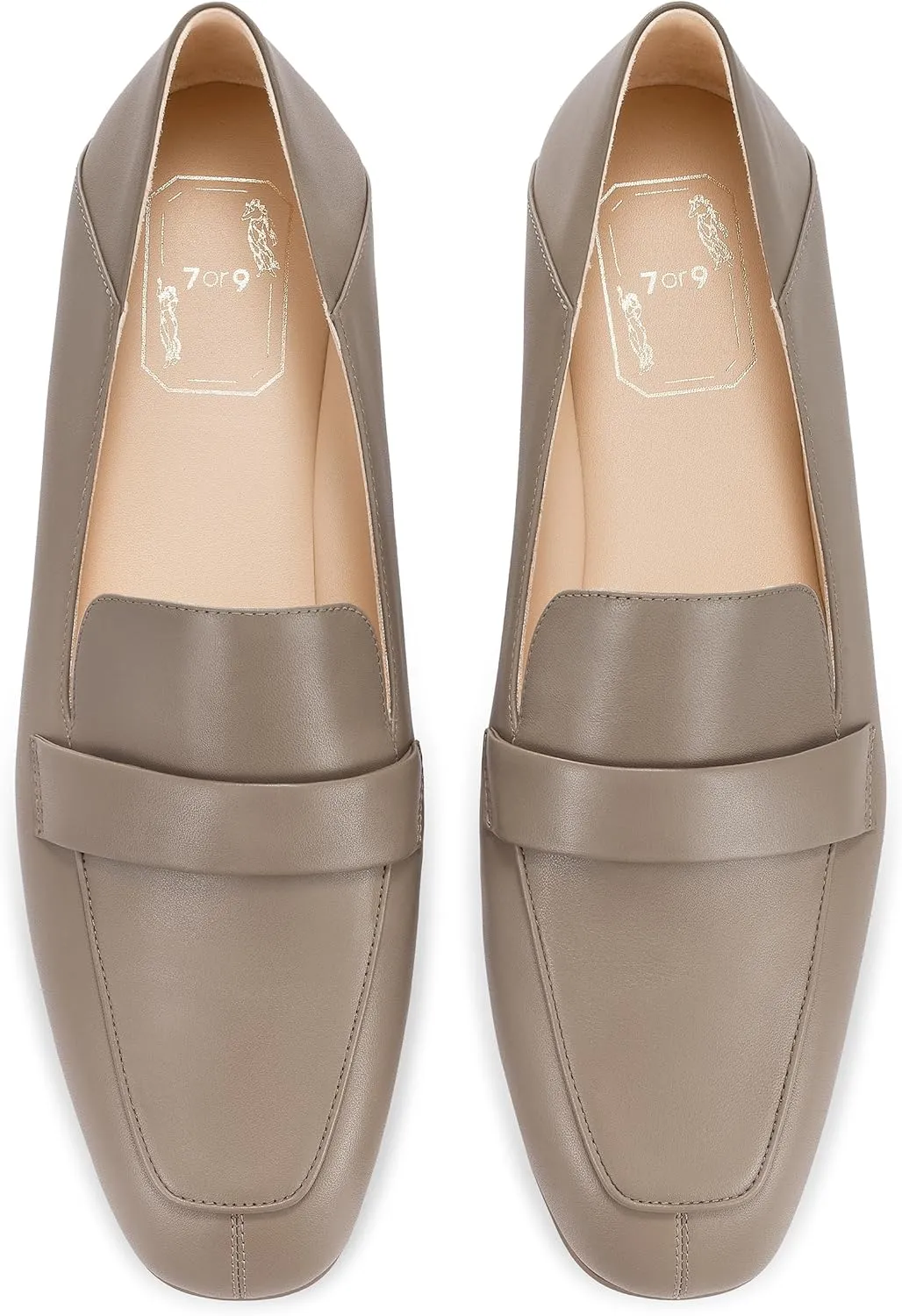 7or9 Loafers for Women Comfortable Air-Touch Foam Slip on Round-Toe Casual Dressy Mattress Flat Leather Women’s Flats