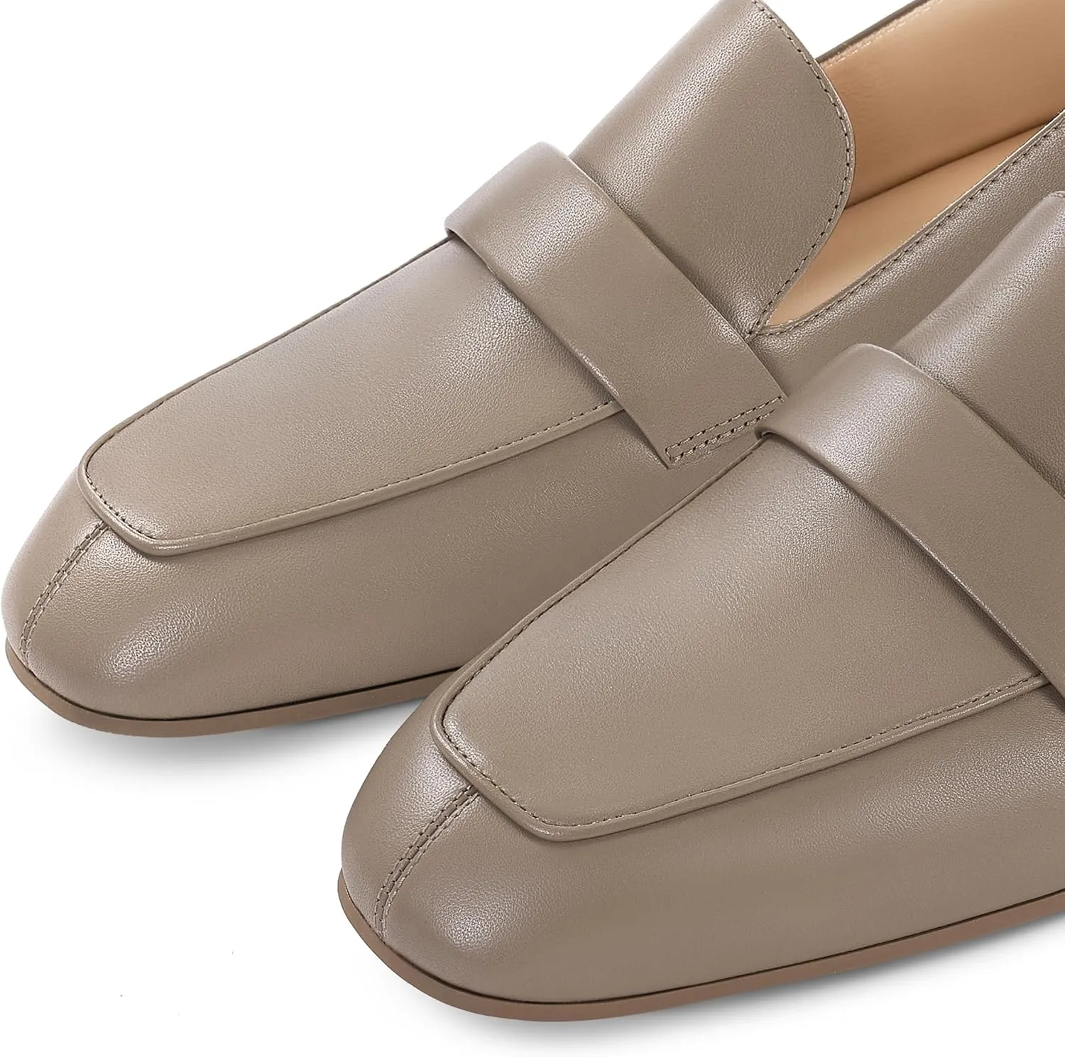 7or9 Loafers for Women Comfortable Air-Touch Foam Slip on Round-Toe Casual Dressy Mattress Flat Leather Women’s Flats