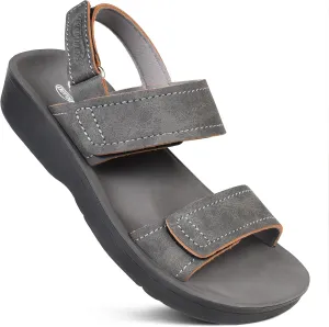 AEROTHOTIC Comfortable Sports Sandals for Women Athletic Outdoor Walking Hiking Cushioned Memory Foam Adjustable BackStrap Beach Sandals with Arch Support