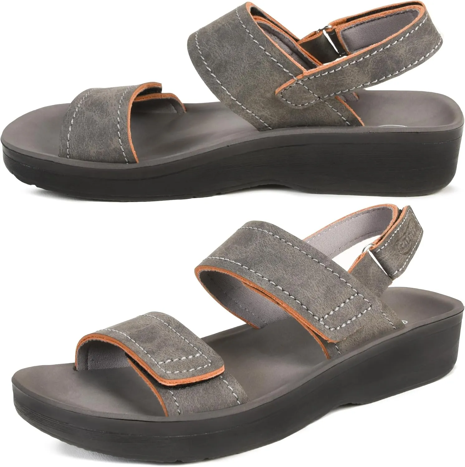 AEROTHOTIC Comfortable Sports Sandals for Women Athletic Outdoor Walking Hiking Cushioned Memory Foam Adjustable BackStrap Beach Sandals with Arch Support