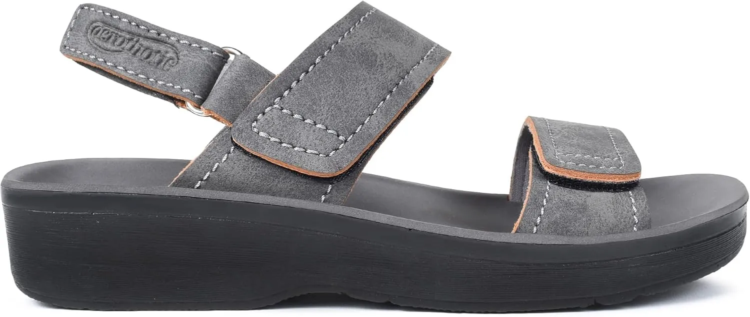 AEROTHOTIC Comfortable Sports Sandals for Women Athletic Outdoor Walking Hiking Cushioned Memory Foam Adjustable BackStrap Beach Sandals with Arch Support