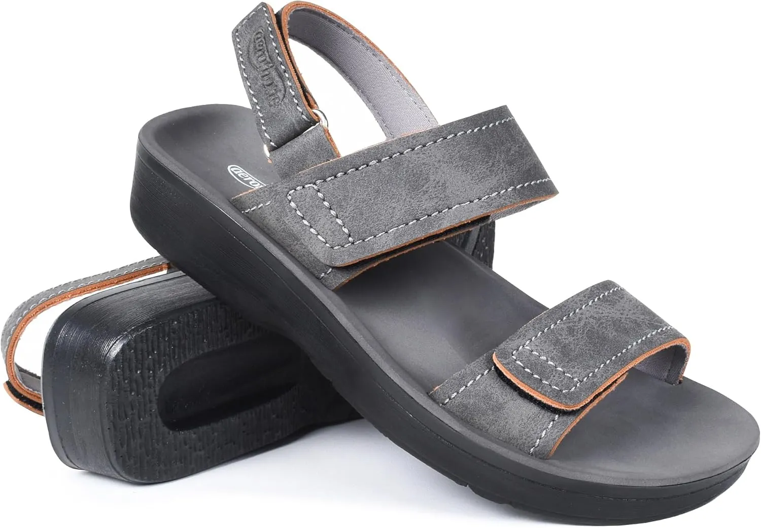 AEROTHOTIC Comfortable Sports Sandals for Women Athletic Outdoor Walking Hiking Cushioned Memory Foam Adjustable BackStrap Beach Sandals with Arch Support