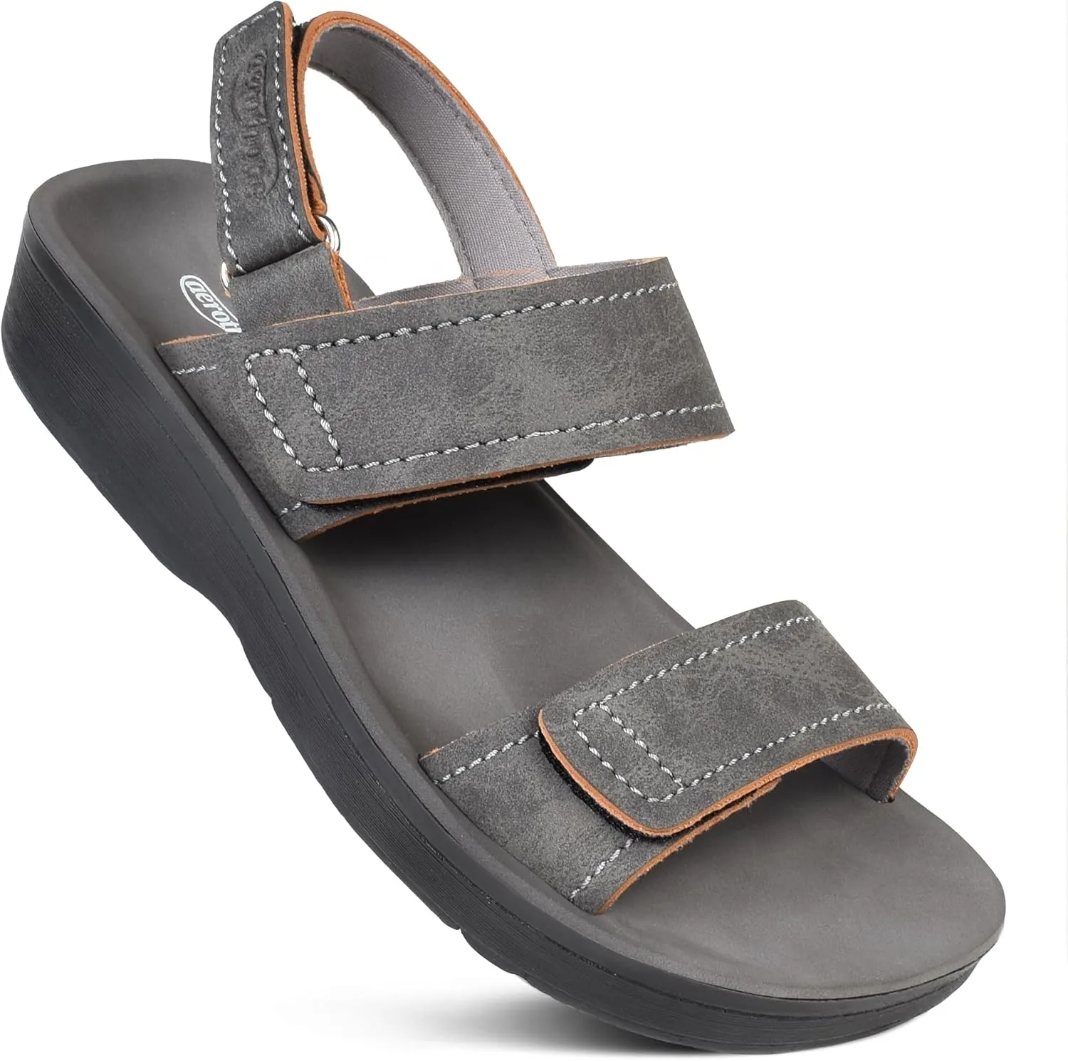 AEROTHOTIC Comfortable Sports Sandals for Women Athletic Outdoor Walking Hiking Cushioned Memory Foam Adjustable BackStrap Beach Sandals with Arch Support