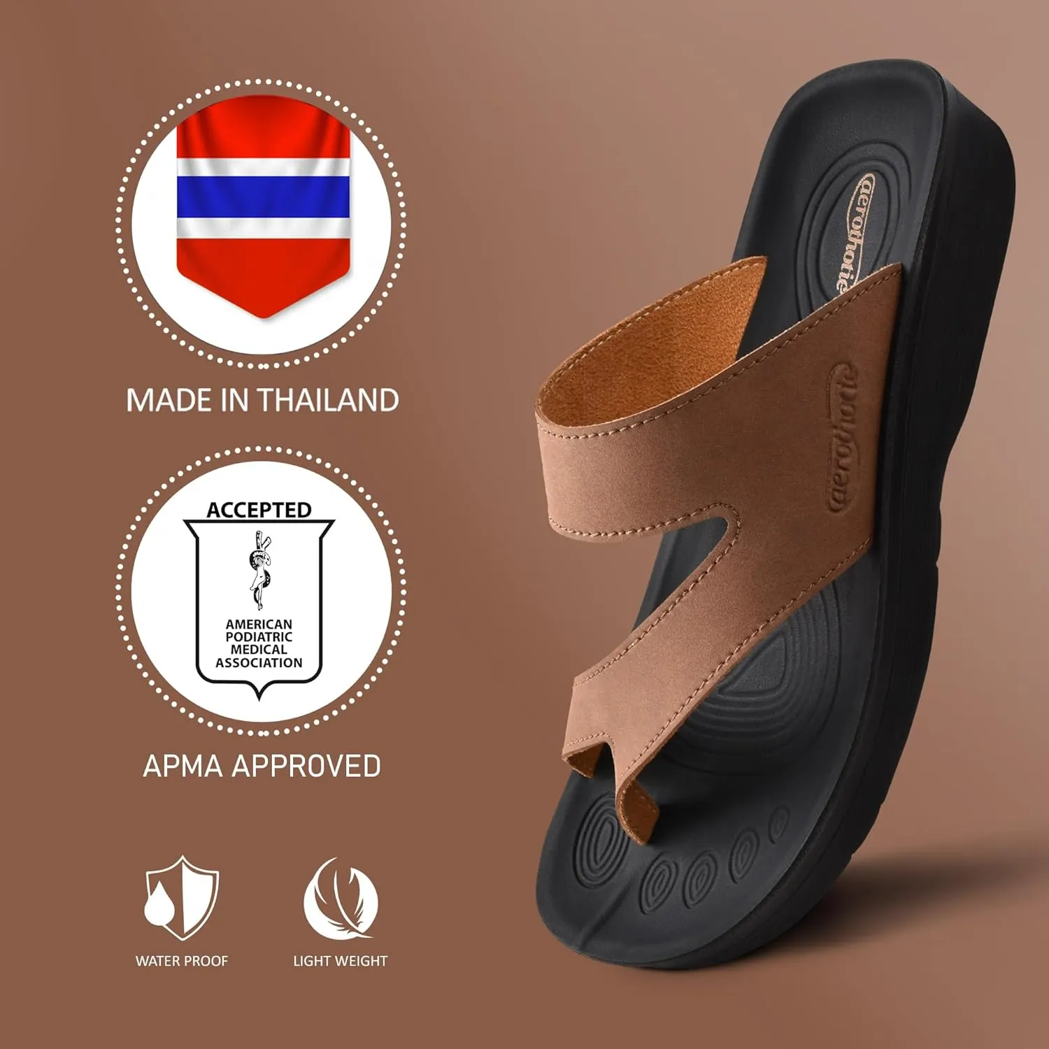 AEROTHOTIC Comfy Arch Support flip flops for women Split Toe Stylish Cushioned Strap with non-slip footbed Walking Dressy Sandals Indoor and Outdoor