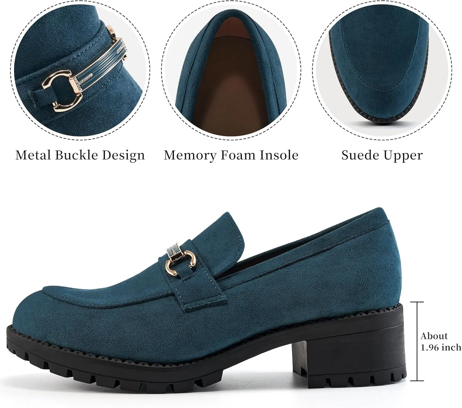 Alicegana Platform Loafers for Women Fashion: Comfortable Suede Chunky Penny Loafer Casual Slip on Dress Business Work Shoes