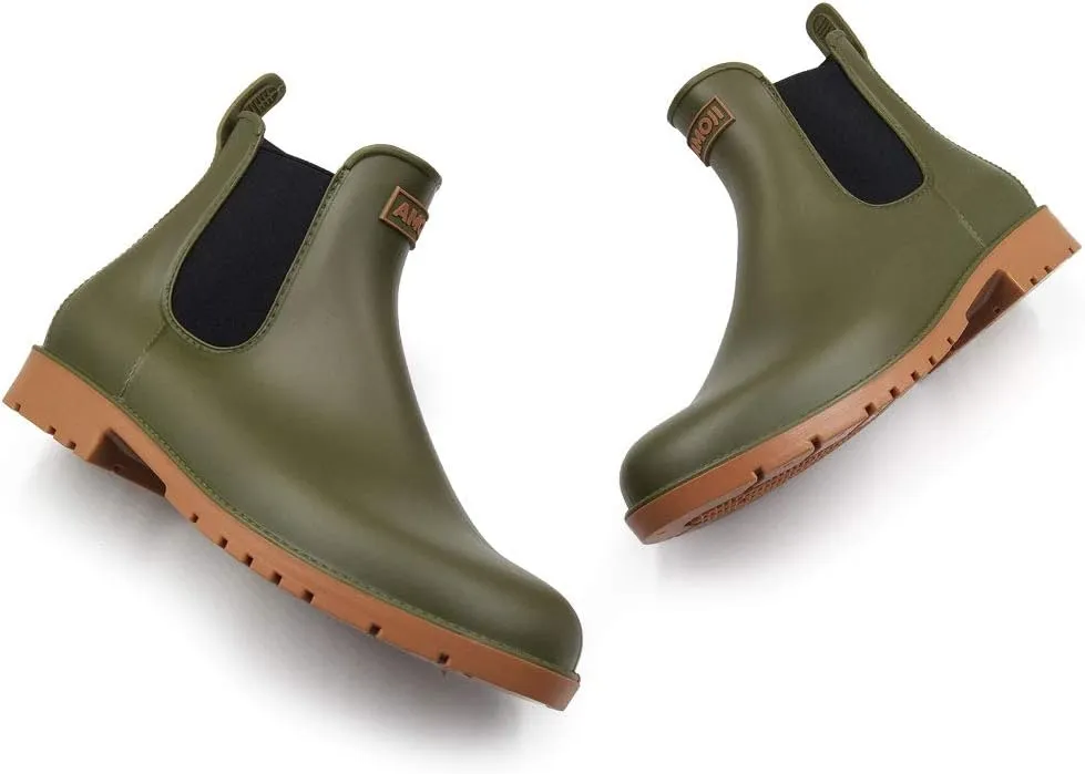 Amoji Unisex Ankle Chelsea Rain Short Rubber Boots 919