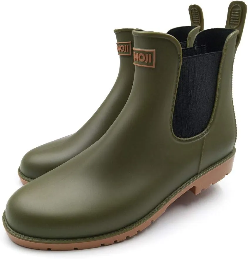 Amoji Unisex Ankle Chelsea Rain Short Rubber Boots 919