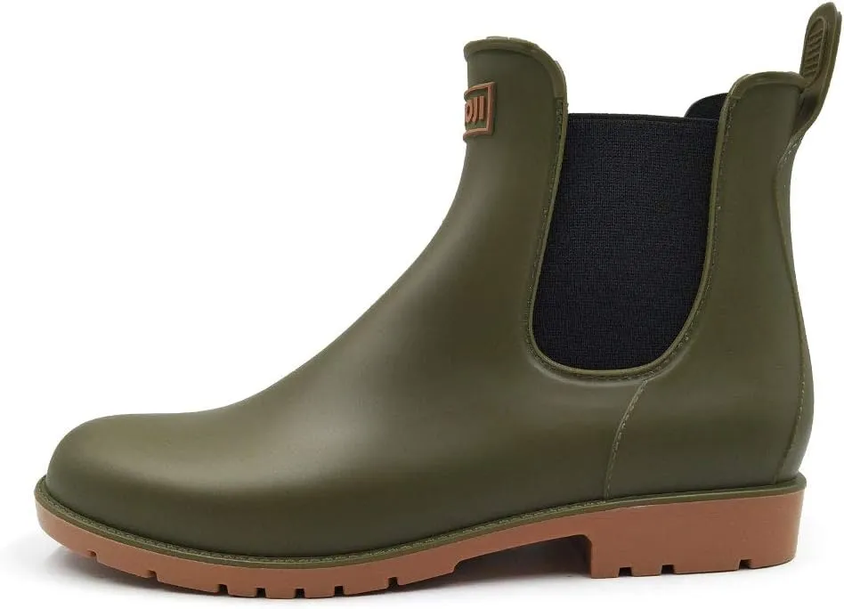 Amoji Unisex Ankle Chelsea Rain Short Rubber Boots 919