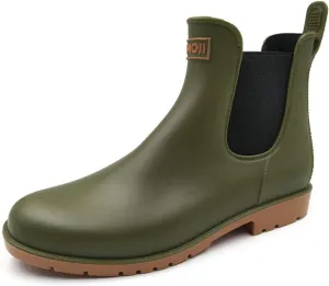 Amoji Unisex Ankle Chelsea Rain Short Rubber Boots 919
