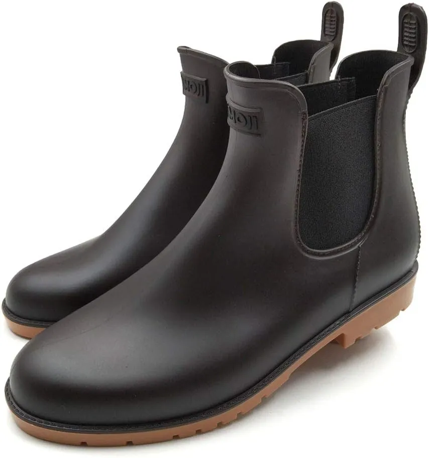 Amoji Unisex Ankle Chelsea Rain Short Rubber Boots 919