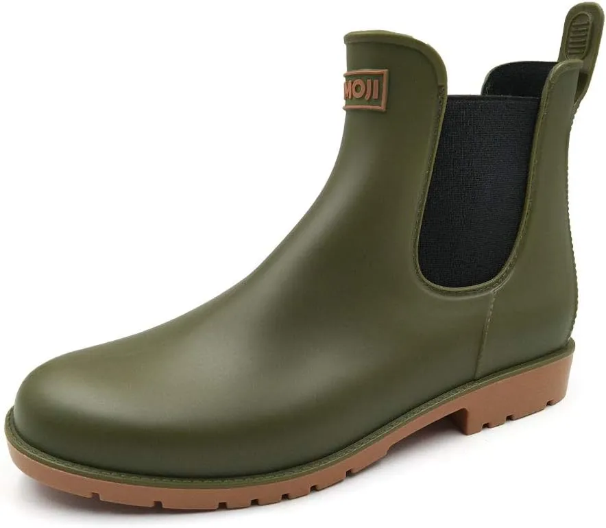 Amoji Unisex Ankle Chelsea Rain Short Rubber Boots 919