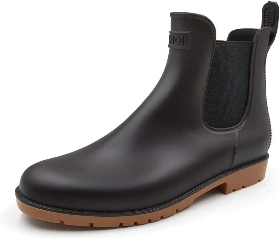 Amoji Unisex Ankle Chelsea Rain Short Rubber Boots 919