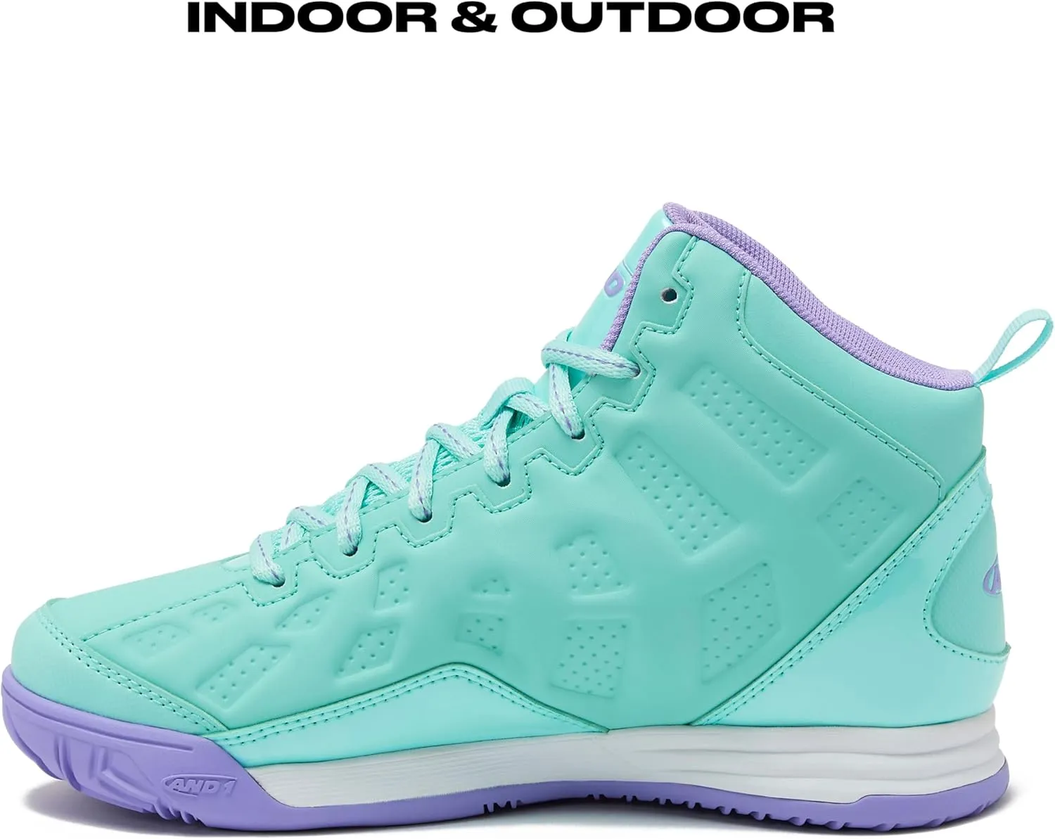 AND1 Showout Girls & Boys Basketball Shoes Kids, Boys High Top Sneakers, Youth Size 1 to 7 Kids Basketball Shoes Boys