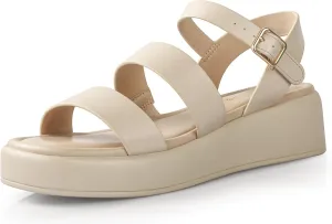 Ankis Platform Sandals Two Bands Open Toe Heeled Sandals with Adjustable Ankle Strap Comfortable and Lightweight Wedge Shoes in Summer