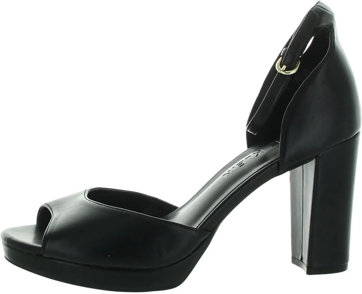 Anne Klein Womens Vista-C Rhinestone Ankle Strap Block Heels