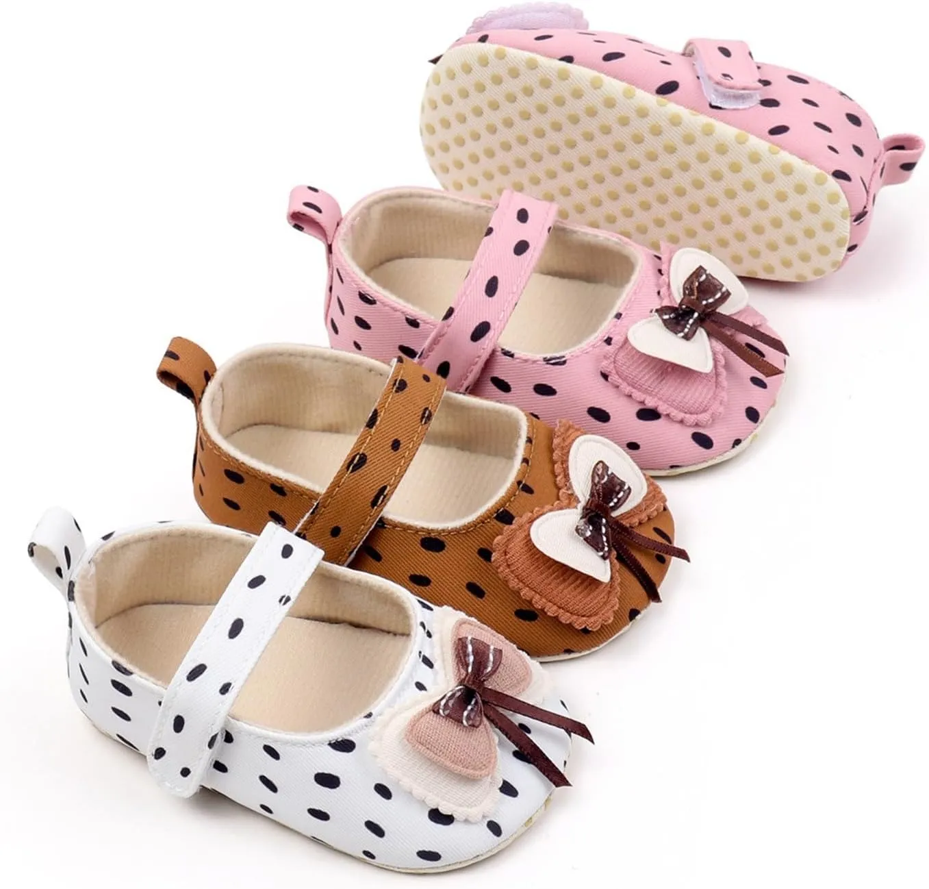 Baby Infant Girls Canvas Sandals Bow Closed Toe Ankle Strap Shoes Newborn Indoor First Walking Cute Non Slip Sandals