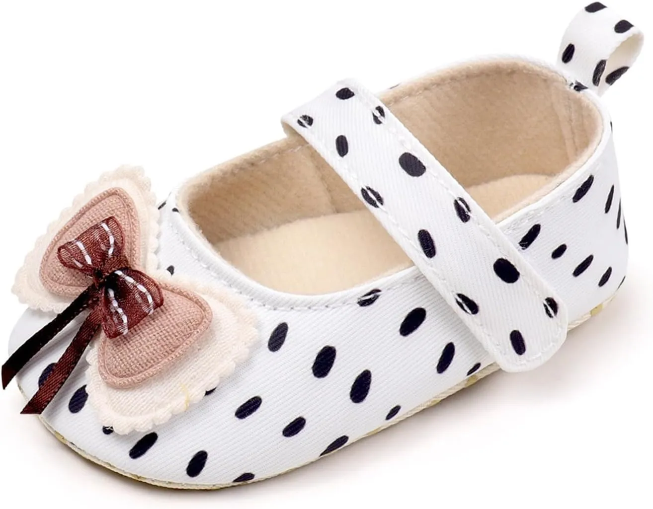 Baby Infant Girls Canvas Sandals Bow Closed Toe Ankle Strap Shoes Newborn Indoor First Walking Cute Non Slip Sandals