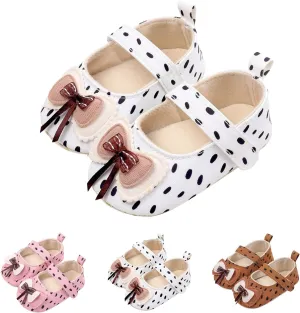 Baby Infant Girls Canvas Sandals Bow Closed Toe Ankle Strap Shoes Newborn Indoor First Walking Cute Non Slip Sandals