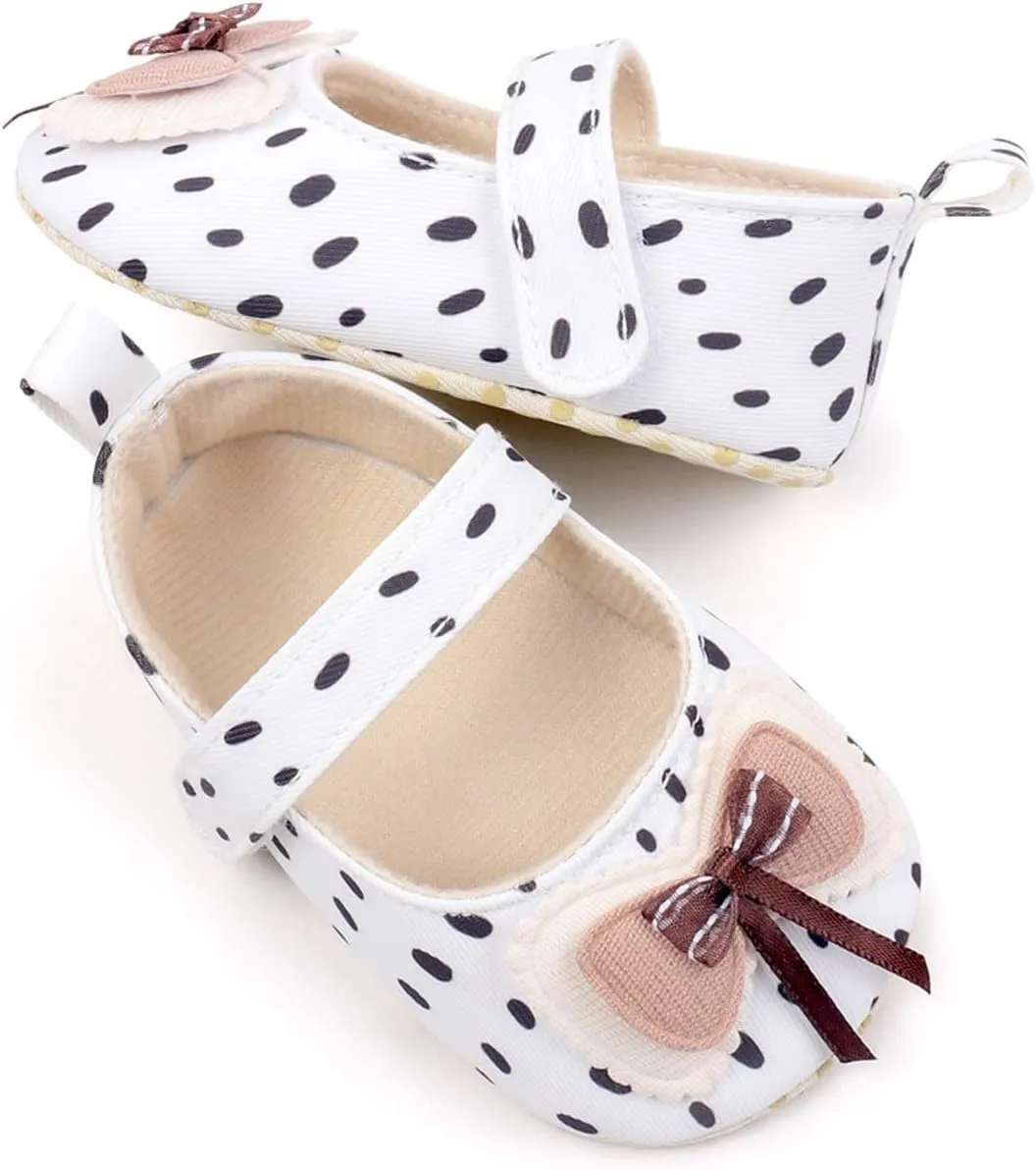 Baby Infant Girls Canvas Sandals Bow Closed Toe Ankle Strap Shoes Newborn Indoor First Walking Cute Non Slip Sandals