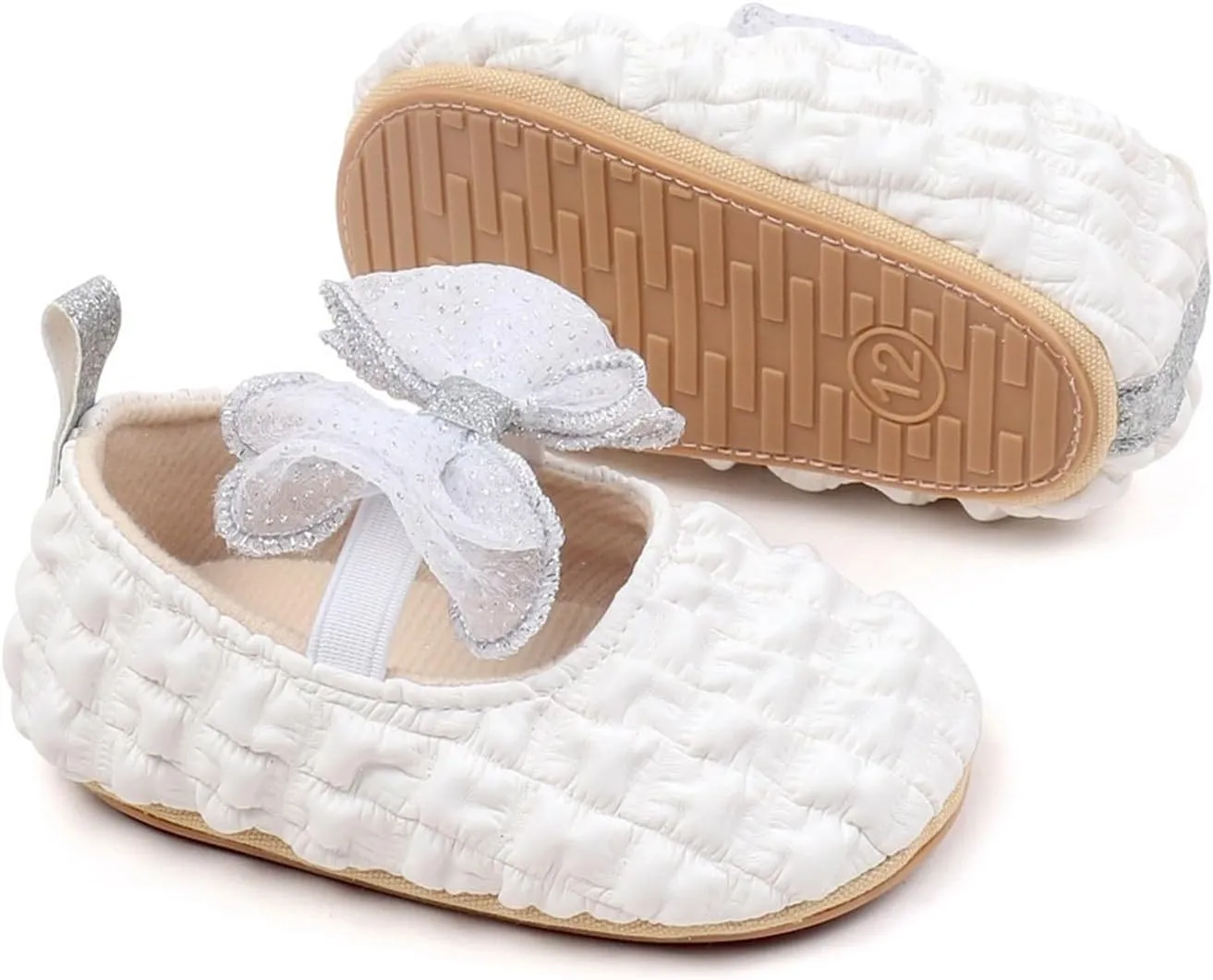 Baby Infant Leather Soft Sandals Ruched Bow Strap Closed Toe Shoes Cute Lightweight Walking Sandals for Newborn