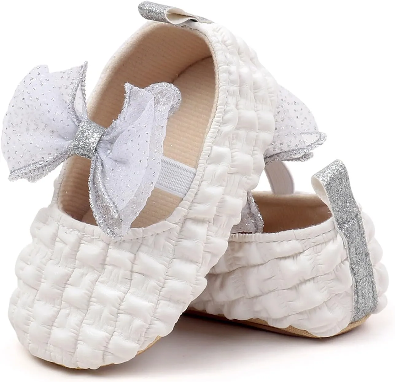 Baby Infant Leather Soft Sandals Ruched Bow Strap Closed Toe Shoes Cute Lightweight Walking Sandals for Newborn