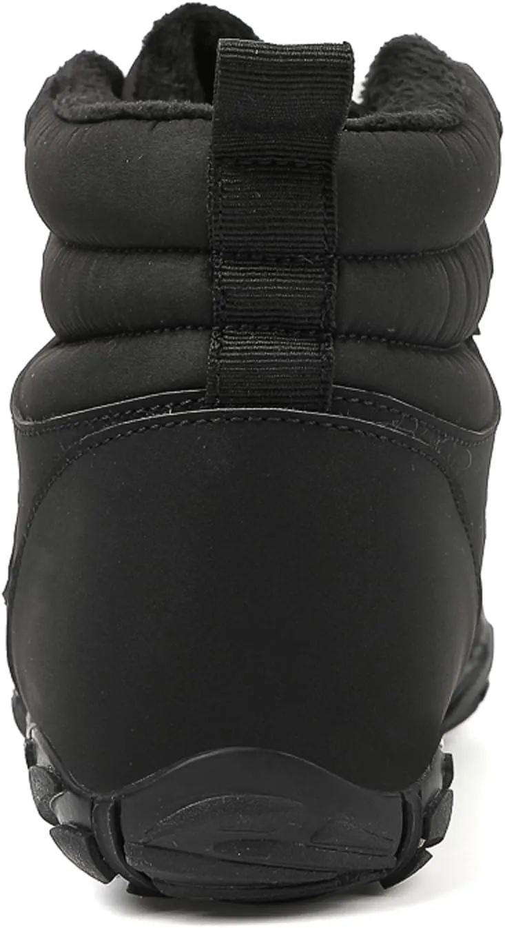 Barefoot Shoes Fur Lined Winter Mens Wide Toe Box Trail Runner Women Zero Drop Sole High top Walking Shoes Minimalist Outdoor Hiking Trekking Boots Sneakers