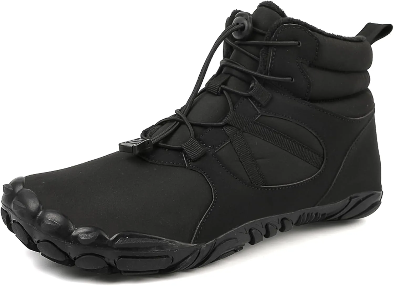 Barefoot Shoes Fur Lined Winter Mens Wide Toe Box Trail Runner Women Zero Drop Sole High top Walking Shoes Minimalist Outdoor Hiking Trekking Boots Sneakers