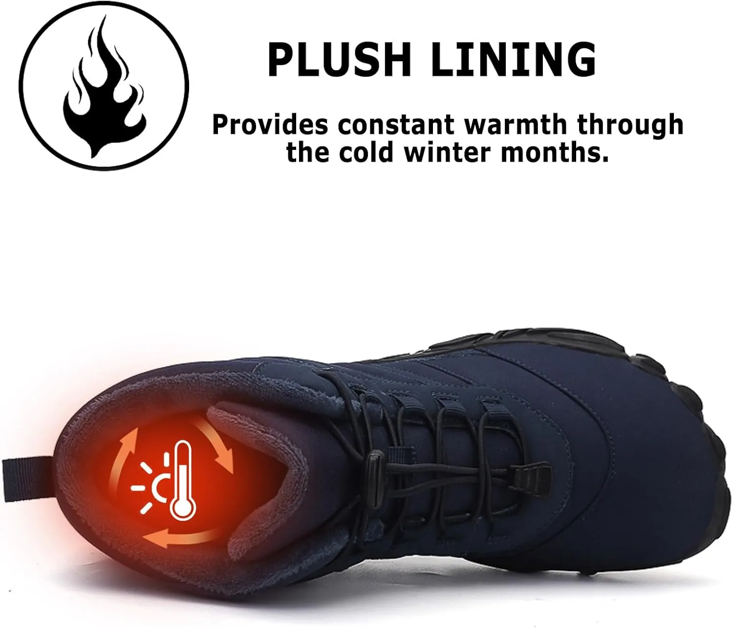 Barefoot Shoes Mens Womens Winter Warm Wide Toe Box Minimalist Zero Drop Outdoor Sole High-top Walking Shoes Snow Boots