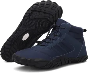 Barefoot Shoes Mens Womens Winter Warm Wide Toe Box Minimalist Zero Drop Outdoor Sole High-top Walking Shoes Snow Boots