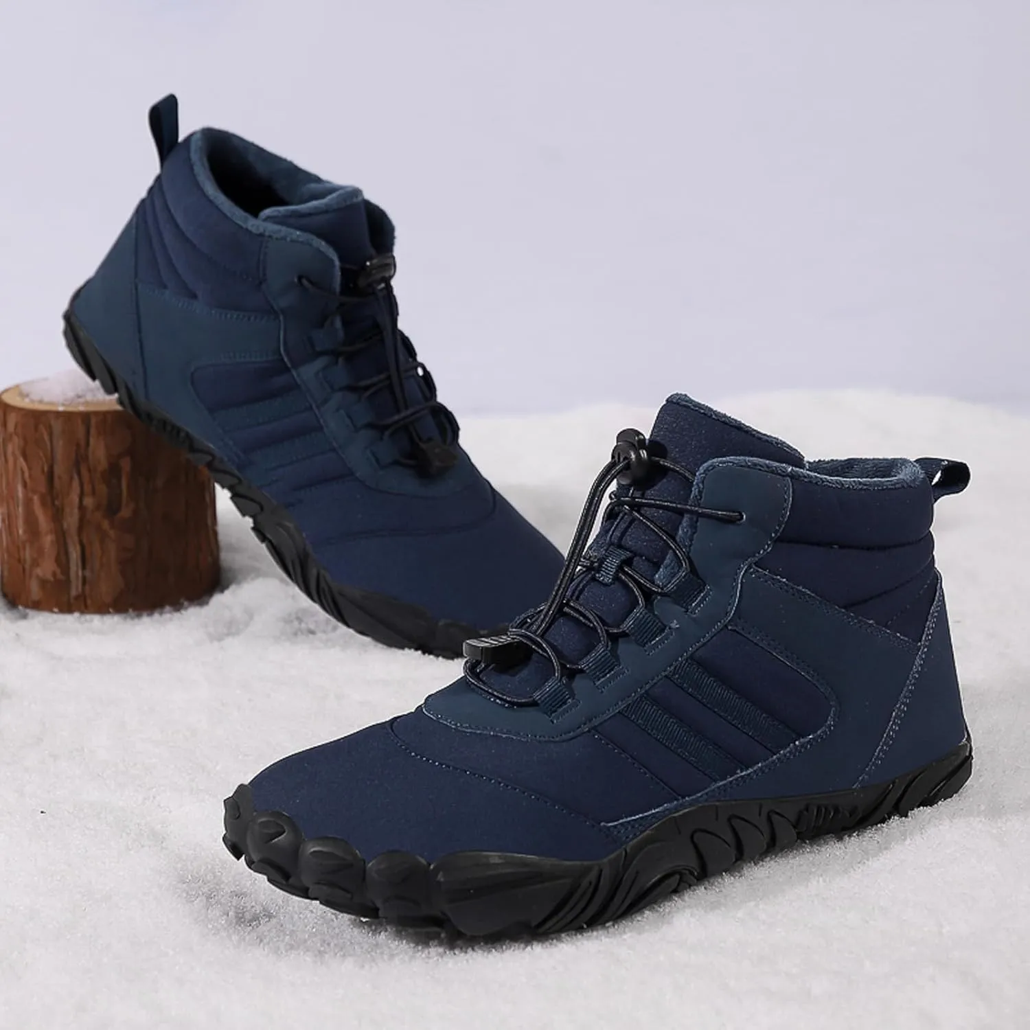 Barefoot Shoes Mens Womens Winter Warm Wide Toe Box Minimalist Zero Drop Outdoor Sole High-top Walking Shoes Snow Boots