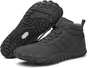 Barefoot Shoes Mens Womens Winter Warm Wide Toe Box Minimalist Zero Drop Outdoor Sole High-top Walking Shoes Snow Boots