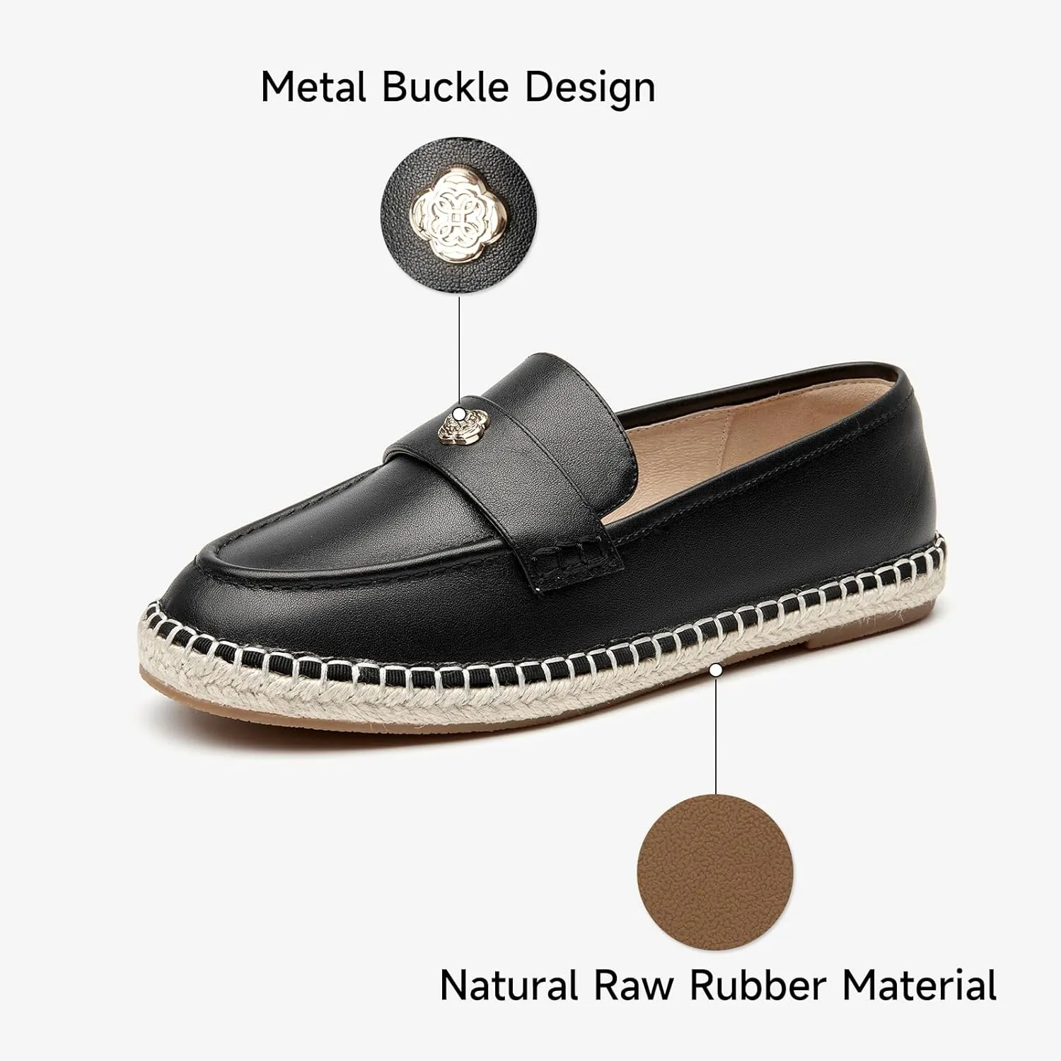 BEAU TODAY Chunky Loafers Women,Patent Full Grain Leather Loafers for Women,Comfortable Slip-on Fashion Platform Shoes, Non Slip Business Casual Work Office Square Toe Dress Shoes