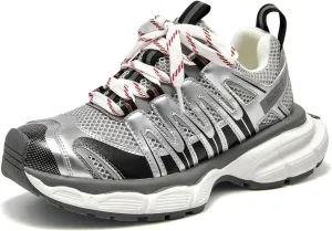 BEAU TODAY Women's Walking Shoes, Chunky Platform Fashion Sneakers for Women, Comfortable Casual Lightweight Lace-up Gym Workout Athletic Tennis Shoes