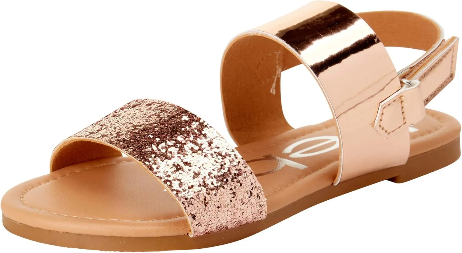 bebe Girls Sandals - Big girl and Toddler Girl Sandals with Durable Leather and Glitter Straps, Summer Dress Shoes for Girls