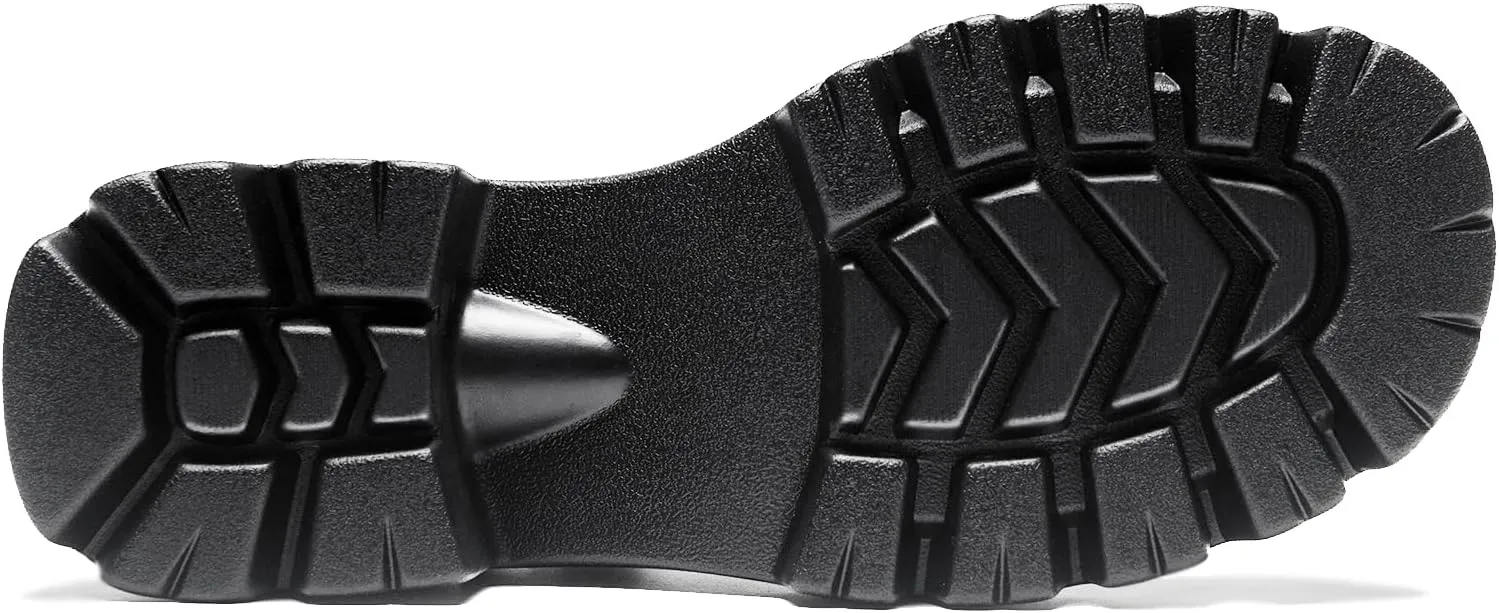 Black Penny Loafers for Women - Women's Slip-On Platform Patent Leather Loafers, Chunky Comfort Shoes for Work & Dressy Occasions
