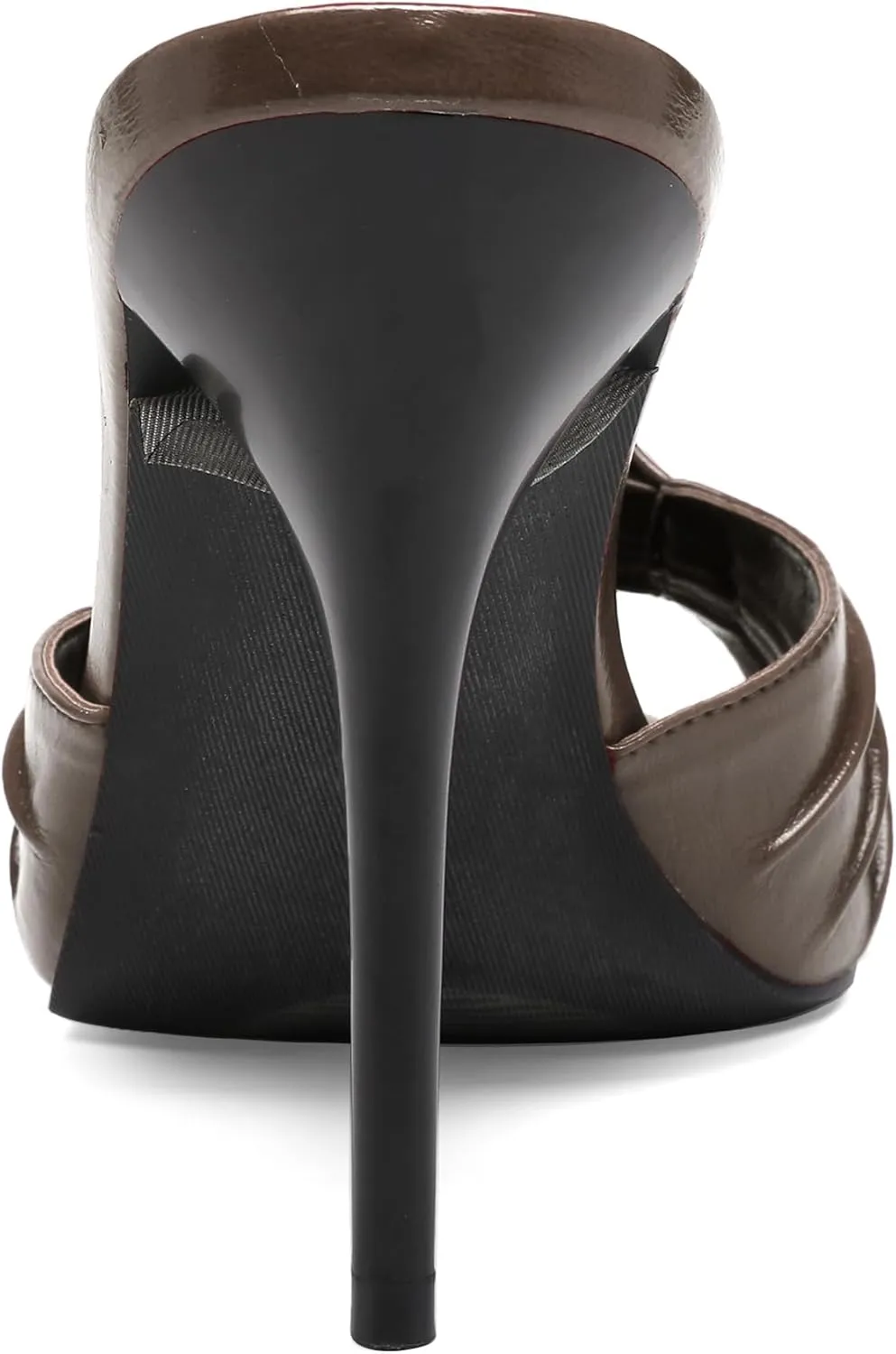 Black Ruched Mules Heels for Women Comfortable Pointed Peep Open Toe Slip on 3 Inch Stiletto High Heels Sandals Sexy Dressy Mules Sandals.