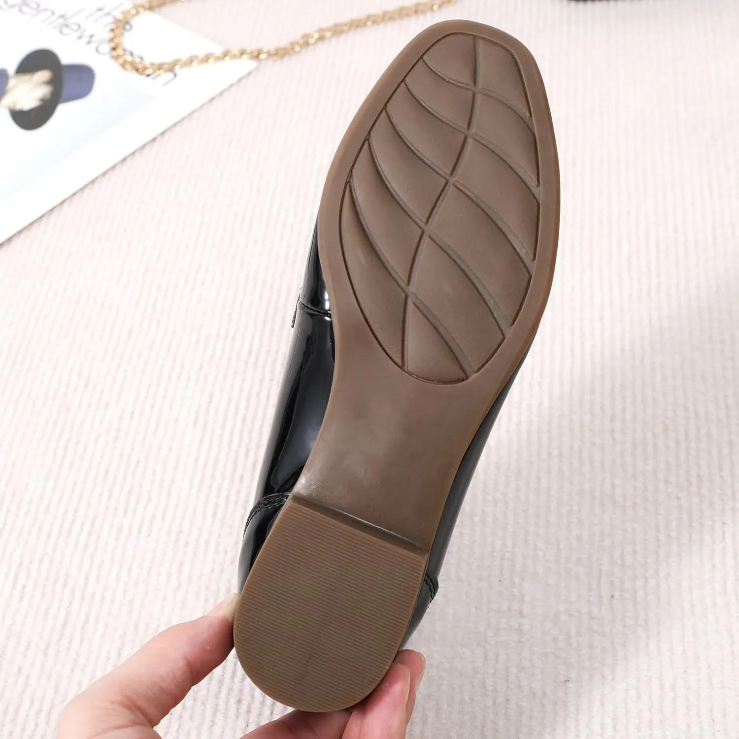 Black Women's Loafers & Slip-ons Flats Penny Round Toe Non-Slip Classic Business Casual Comfortable Dressy Office Work Slip On Shoes