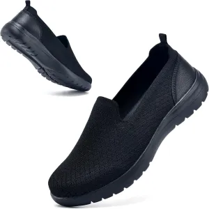 Buyrew Loafers for Women Comfort Slip On Walking Shoes Knit Dressy Comfortable Business Casual Work Flats