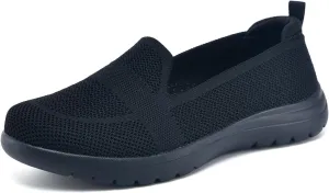 Buyrew Loafers for Women Comfort Slip On Walking Shoes Knit Dressy Comfortable Business Casual Work Flats