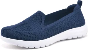 Buyrew Loafers for Women Comfort Slip On Walking Shoes Knit Dressy Comfortable Business Casual Work Flats