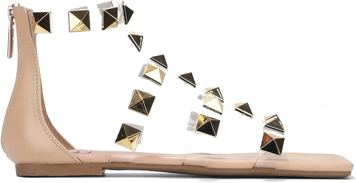 Cape Robbin Presents Play Zimza Sandals Slides for Women, Studded Womens Mules Slip On Shoes