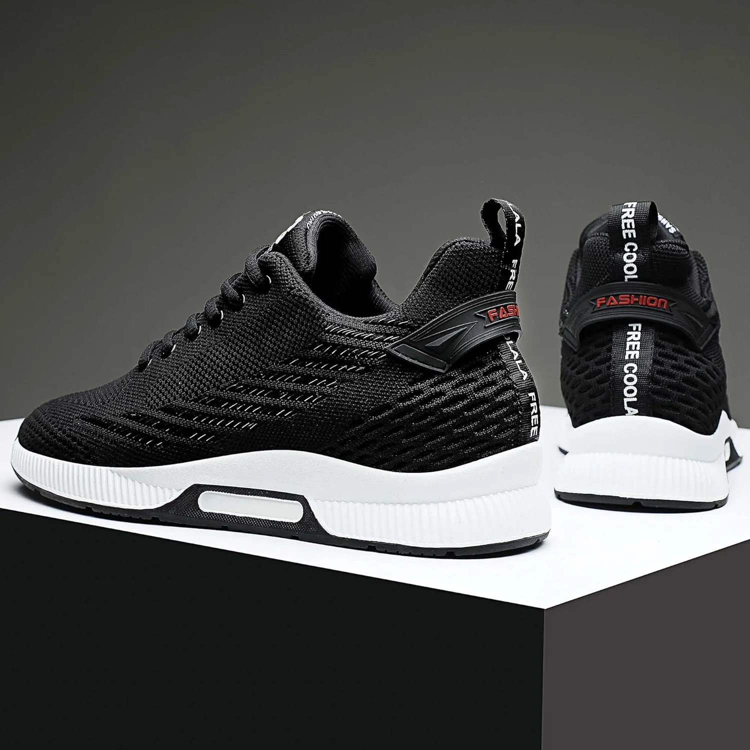 CERYTHRINA Men Elevator Sneakers Sports Shoes Invisible Height Increasing 2.36 Inches Taller Elevator Shoes Lace up Fashion Sneakers