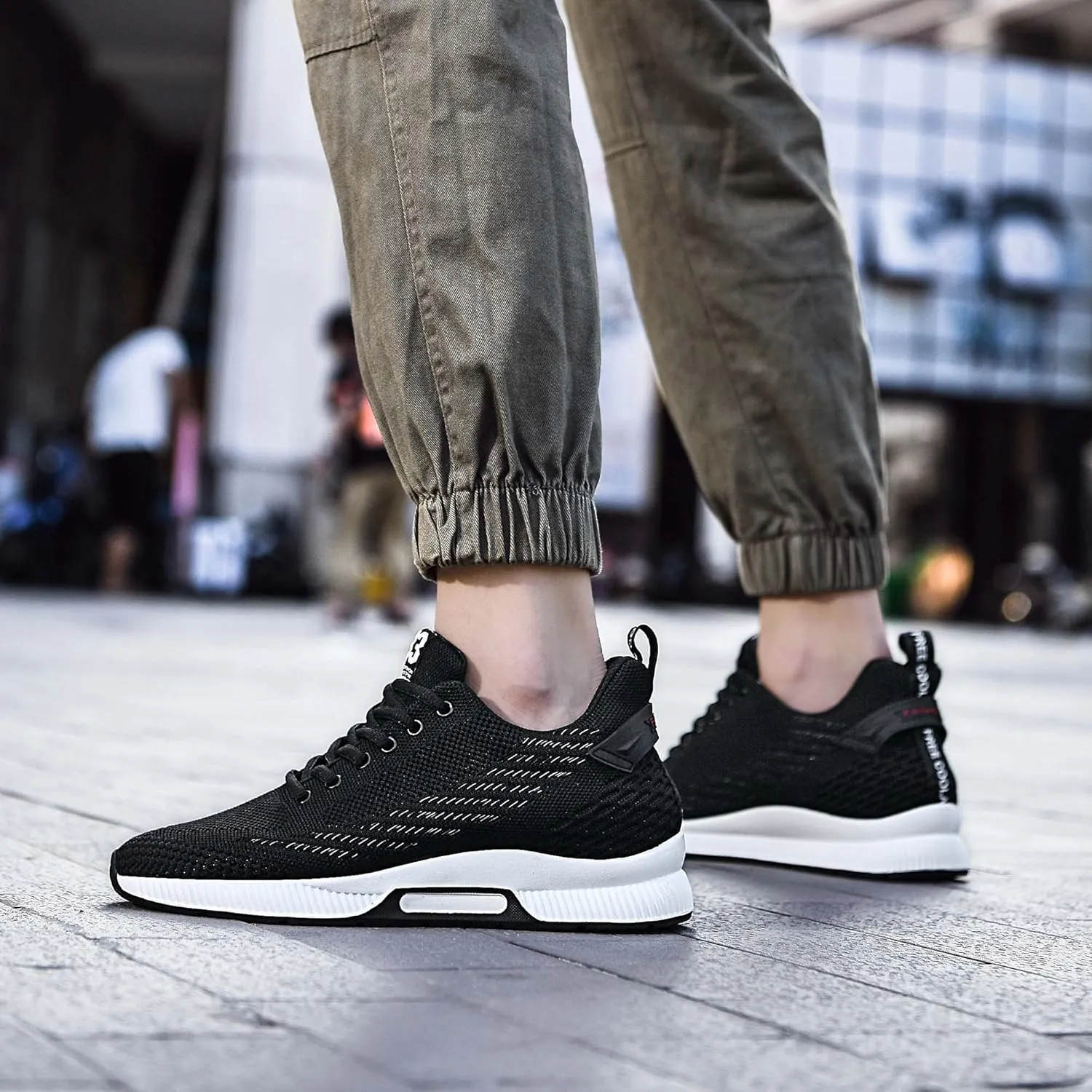 CERYTHRINA Men Elevator Sneakers Sports Shoes Invisible Height Increasing 2.36 Inches Taller Elevator Shoes Lace up Fashion Sneakers