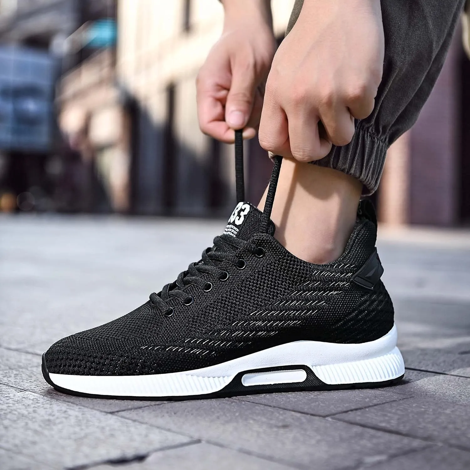 CERYTHRINA Men Elevator Sneakers Sports Shoes Invisible Height Increasing 2.36 Inches Taller Elevator Shoes Lace up Fashion Sneakers