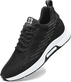 CERYTHRINA Men Elevator Sneakers Sports Shoes Invisible Height Increasing 2.36 Inches Taller Elevator Shoes Lace up Fashion Sneakers