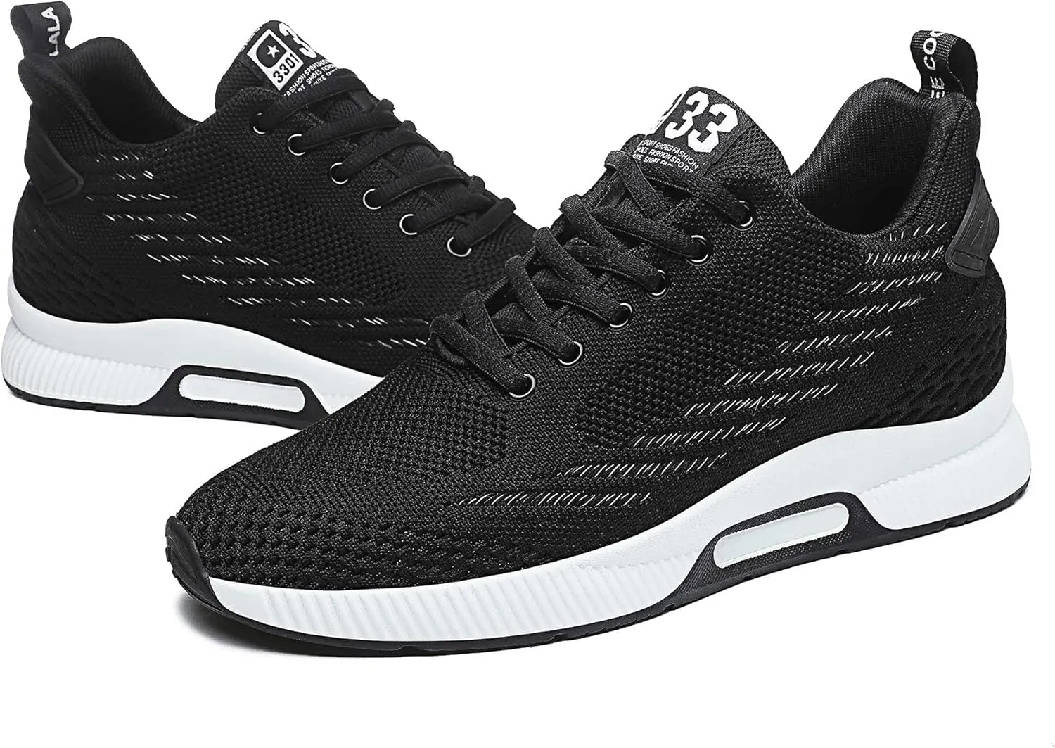CERYTHRINA Men Elevator Sneakers Sports Shoes Invisible Height Increasing 2.36 Inches Taller Elevator Shoes Lace up Fashion Sneakers